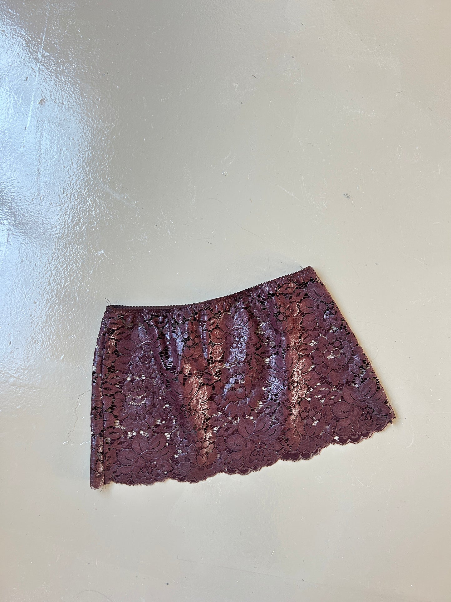 Mahogany Lace Mini Skirt