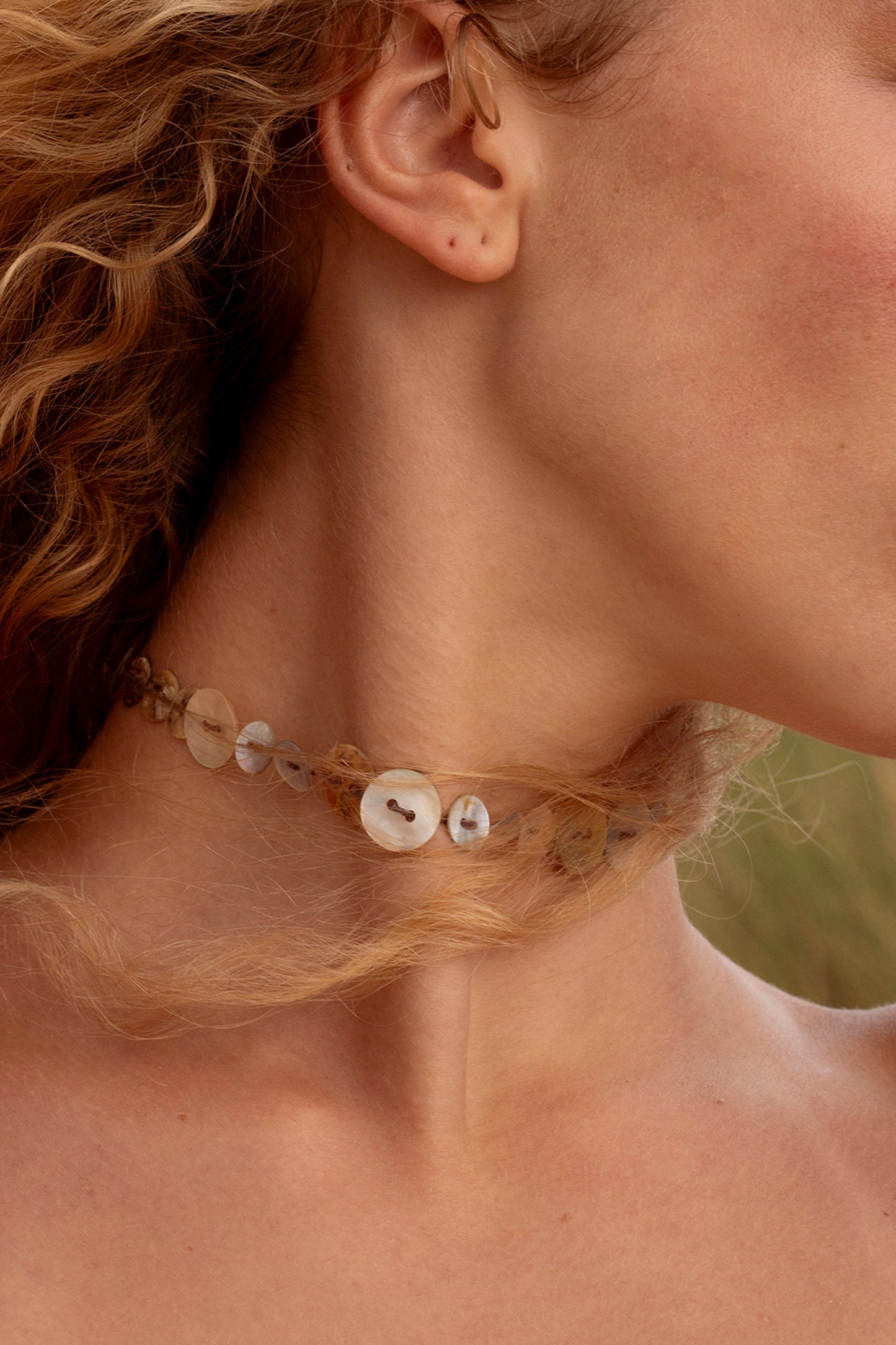Pearl Button Choker Necklace