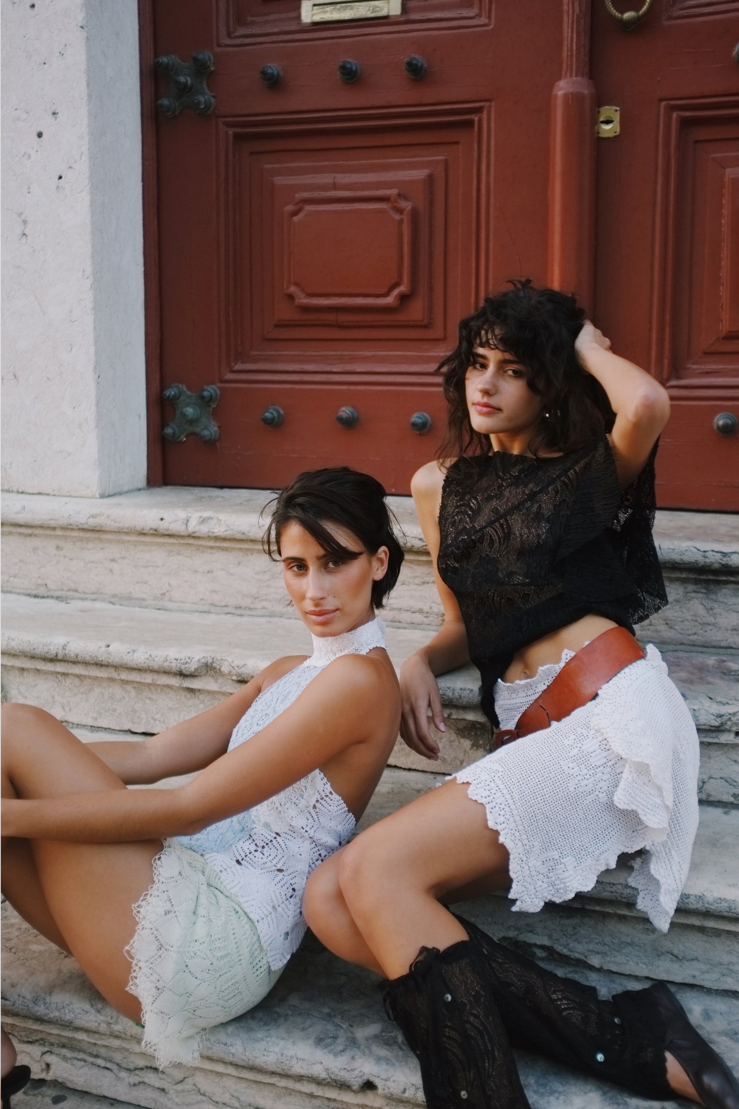 Raine Top in Black Crochet Lace