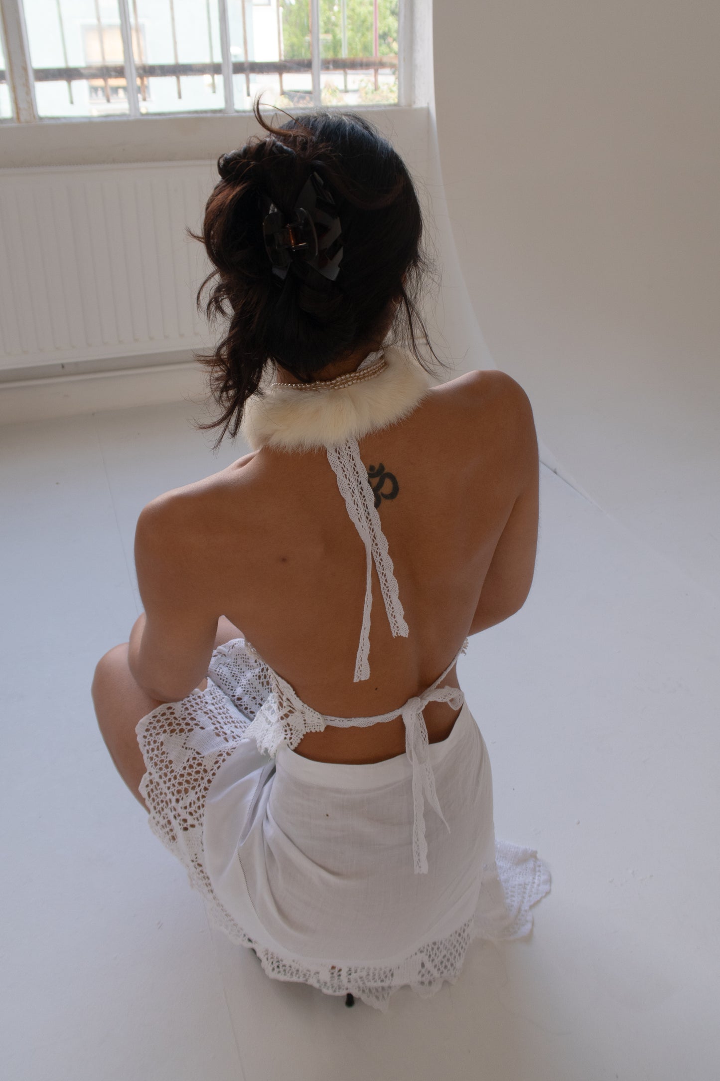 Pearl Collar Doily Top