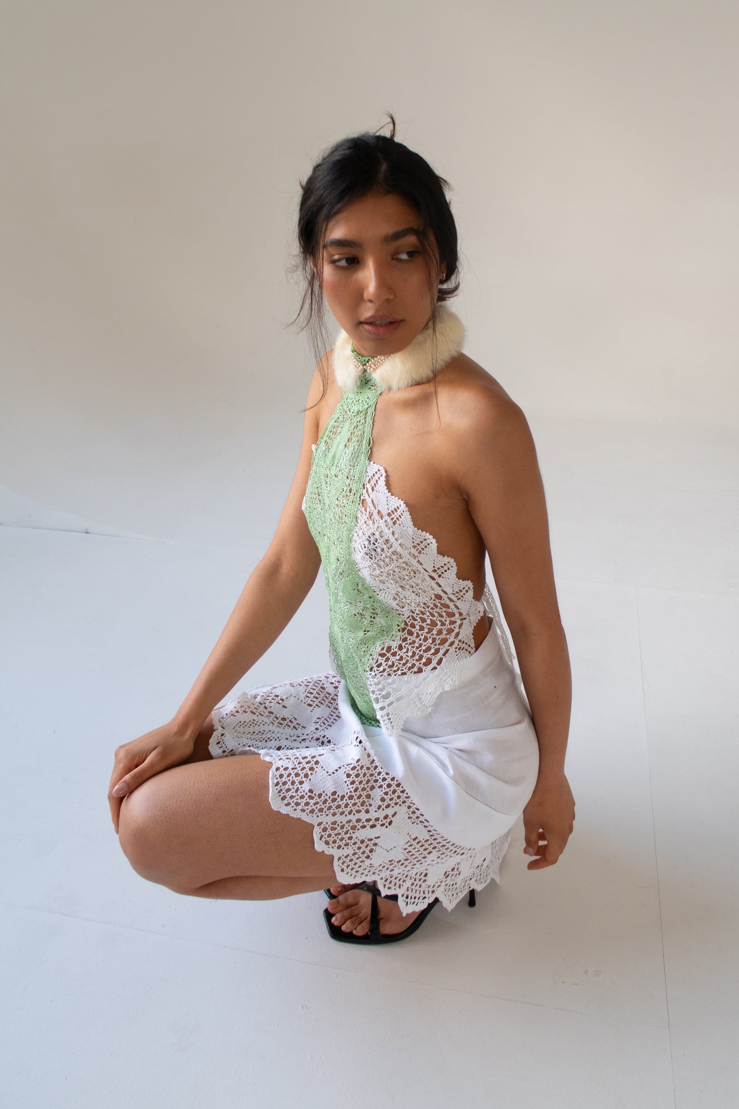 Pearl Collar Doily Top