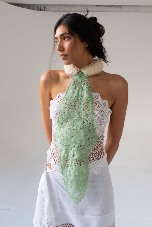 Pearl Collar Doily Top