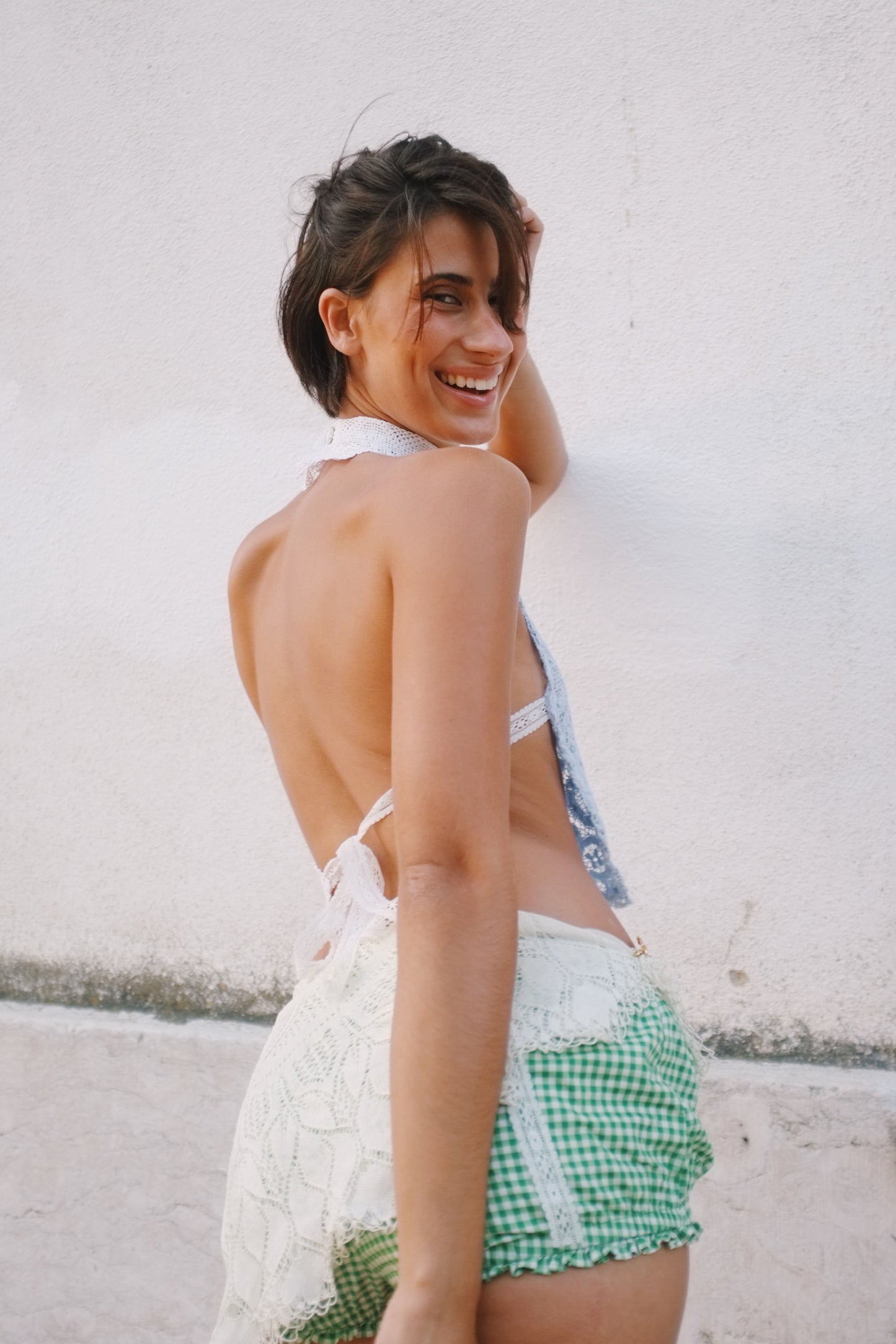 Forget me not blue lace top