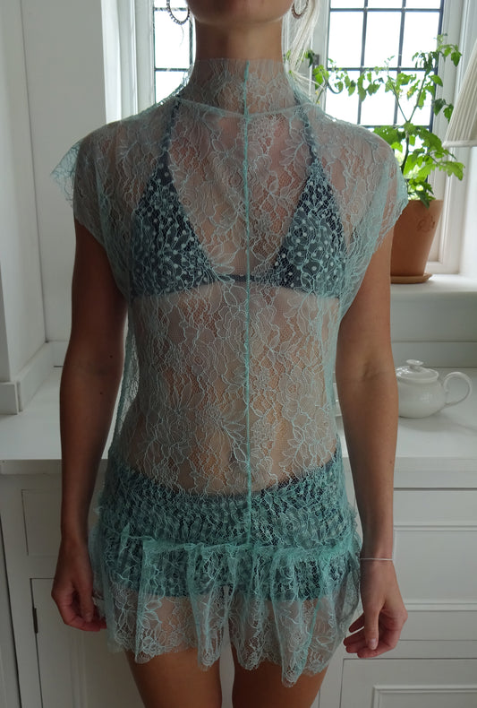 Aquamarine High Neck Dress