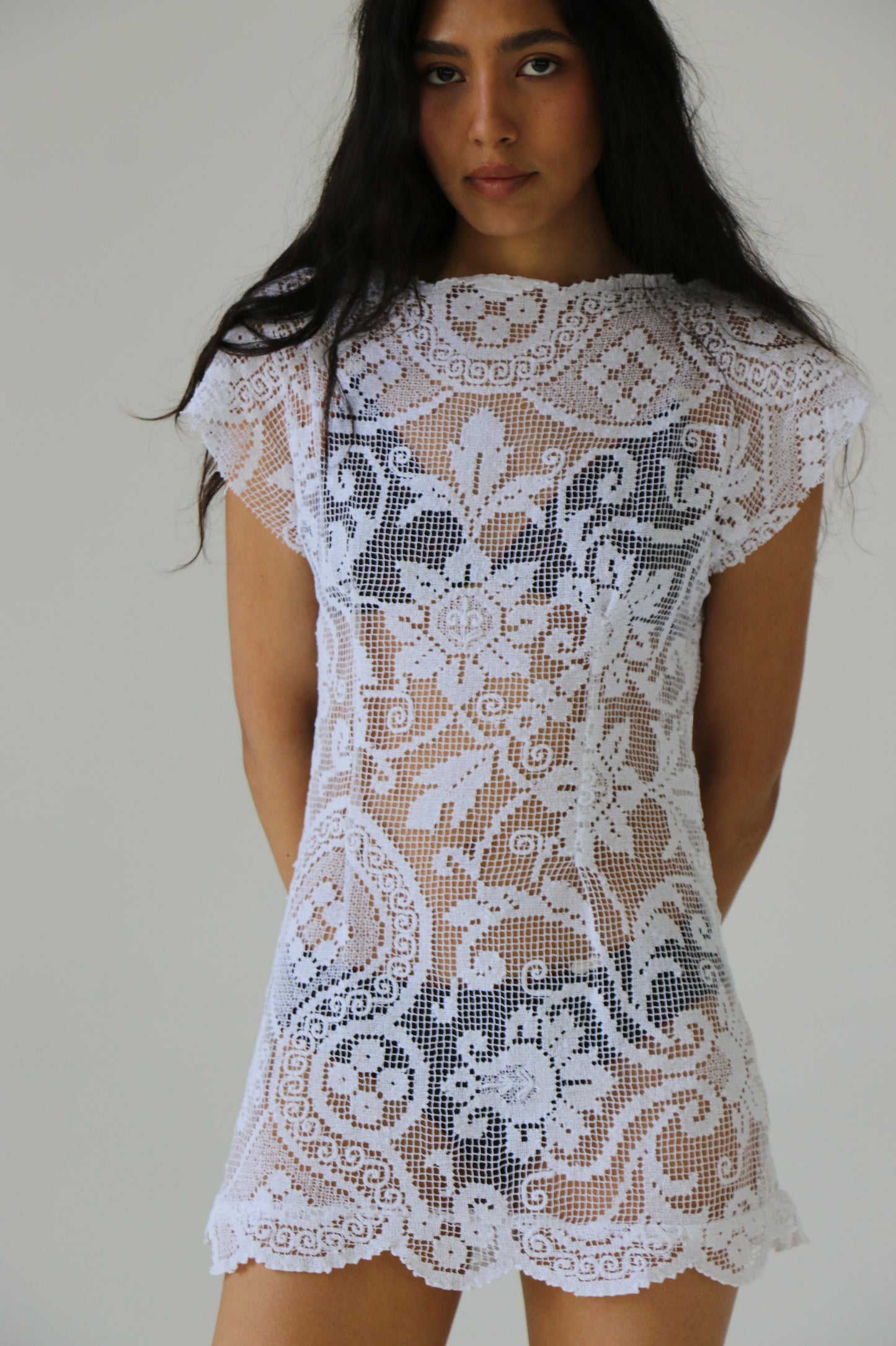 Crochet Lace Mini Dress