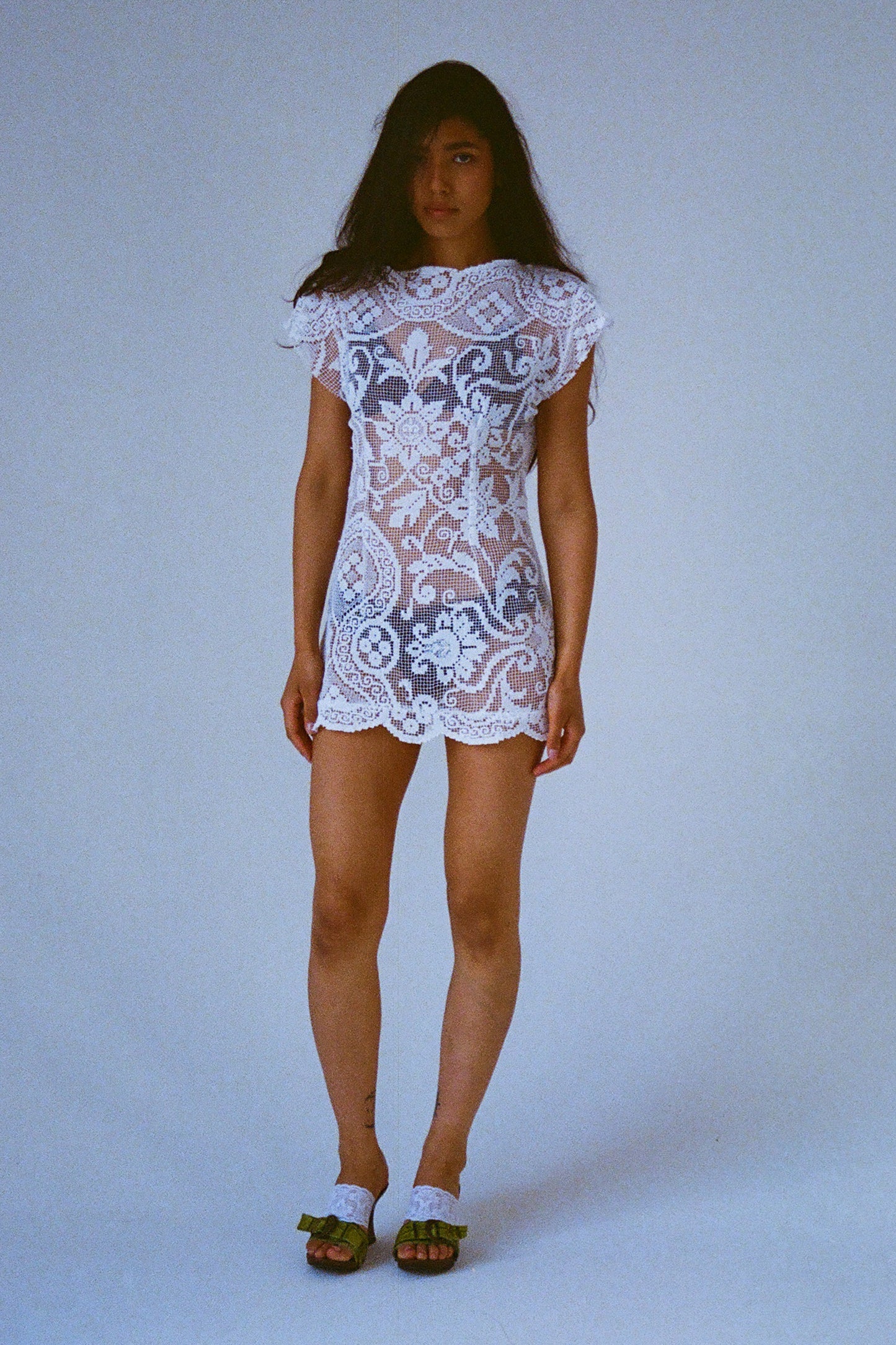 Crochet Lace Mini Dress